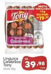 Novo Atacarejo Tony - linguiça calabresa oferta