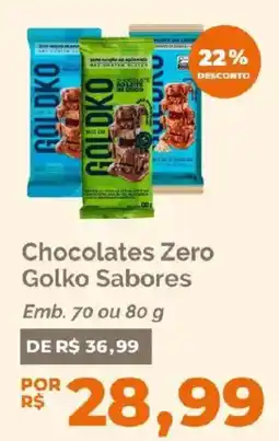 Oba Hortifruti Chocolates Zero Golko Sabores oferta