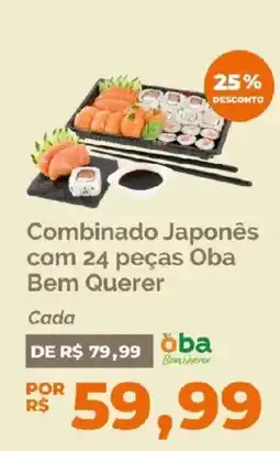 Oba Hortifruti Combinado Japonês com 24 peças Oba Bem Querer oferta