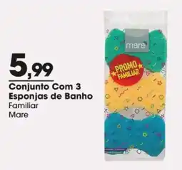 Zaffari Conjunto com 3 esponjas de banho familiar mare oferta