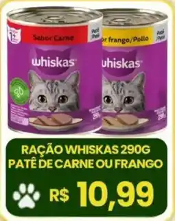 Supermercado Padrão Ração Whiskas patê de carne ou frango oferta