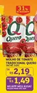 Assaí Atacadista Quero - molho de tomate tradicional oferta