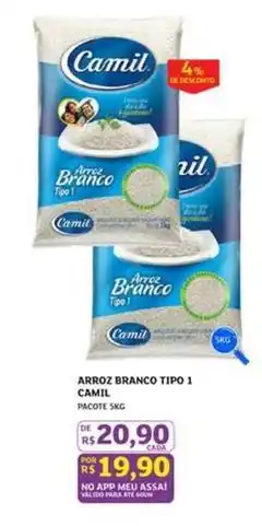 Assaí Atacadista Camil - arroz branco tipo 1 oferta