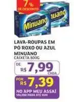 Assaí Atacadista Minuano - lava-roupas em po roxo ou azul oferta