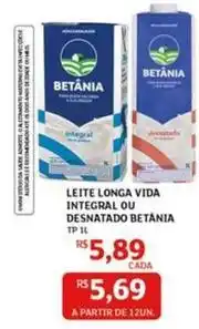 Assaí Atacadista Betânia - leite longa vida integral ou desnatado oferta