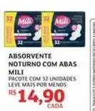 Assaí Atacadista Mili - absorvente noturno com abas oferta