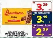 Roldão Bauducco - biscoito wafer chocolate ou morango oferta