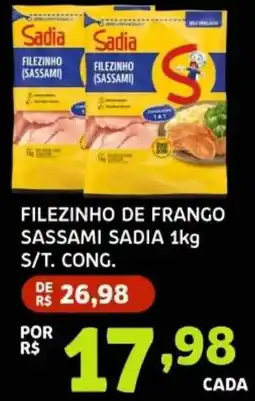 Bergamais Supermercados filezinho de frango sassami oferta