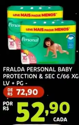 Bergamais Supermercados Fralda personal baby protection & sec c/66 xg oferta