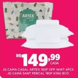 DB Supermercados JG cama casal artex 180F off whit JG cama sant percal 180F king bco oferta