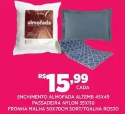DB Supermercados Enchimento almofada altemb 45x45 passadeira nylon 35x110 oferta