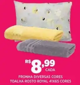 DB Supermercados Fronha diversas cores toalha rosto royal 41x65 cores oferta