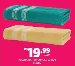 DB Supermercados Toalha banho enxuta 67x120 cores oferta