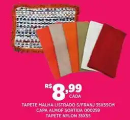 DB Supermercados Tapete malha listrado S/franj capa almof sortida 000259 tapete nylon 35x55 oferta