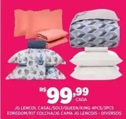 DB Supermercados JG lencol casal solt queen king edredom kit colcha JG cama JG lencois diversos oferta