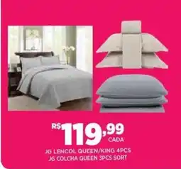 DB Supermercados JG lencol queen king JG colcha queen sort oferta