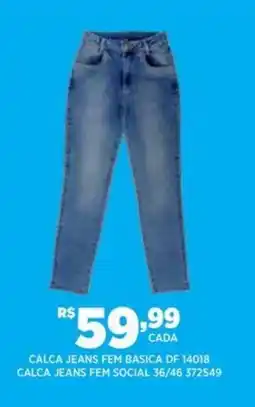 DB Supermercados Calca jeans fem basica DF 14018 calca jeans fem social 36/46 372549 oferta