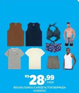 DB Supermercados Regata sunga camiseta top bermuda diversos oferta