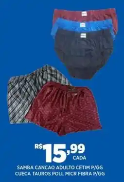 DB Supermercados Samba cancao adulto cetim P/GG cueca tauros poll micr fibra P/GG oferta