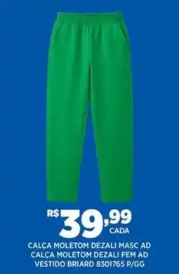 DB Supermercados Calça moletom dezali masc AD calça moletom dezali fem AD vestido briard 8301765 P/GG oferta