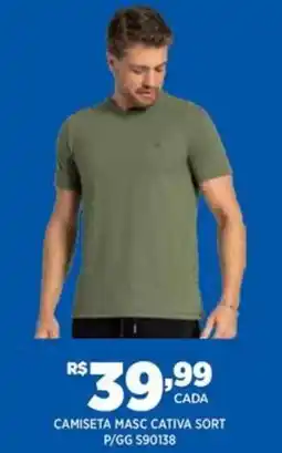 DB Supermercados Camiseta masc cativa sort P/GG S90138 oferta