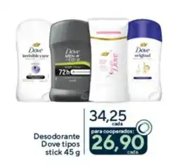 Drogaria Coop Desodorante Dove tipos stick oferta