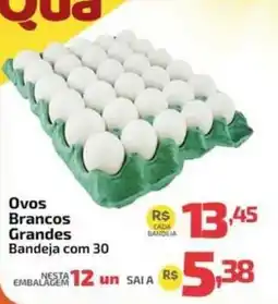 Supermercado Jacomar Ovos brancos grandes bandeja com 30 oferta