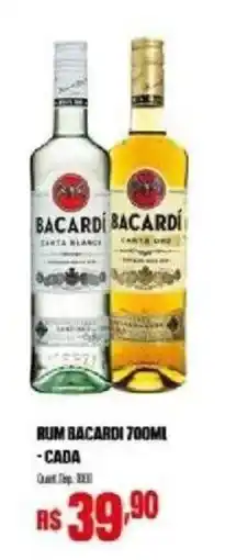 Bistek Supermercados rum bacardi 700ml oferta