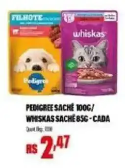 Bistek Supermercados Pedigree sachê / Whiskas sachê oferta