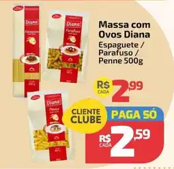 Supermercado Jacomar Massa com ovos diana espaguete parafuso penne oferta