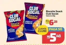 Supermercado Jacomar Biscoito snack club social sabores oferta