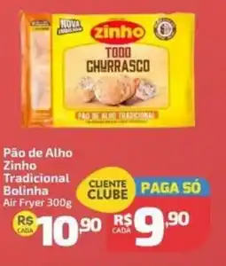 Supermercado Jacomar Pão de alho zinho tradicional bolinha air fryer oferta