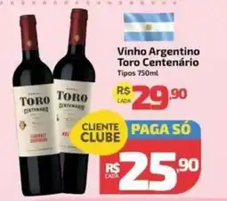 Supermercado Jacomar Vinho argentino toro centenário tipos oferta