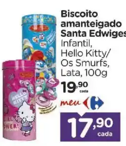 Carrefour Biscoito amanteigado Santa Edwiges Infantil, Hello Kitty/ Os Smurfs oferta