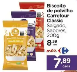 Carrefour Biscoito de polvilho Carrefour Classic Salgado, Sabores oferta