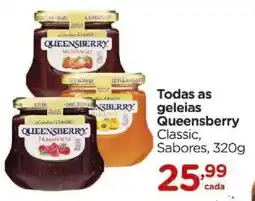 Carrefour Todas as geleias Queensberry Classic, Sabores oferta