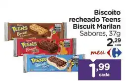 Carrefour Biscoito recheado teens biscuit marilan sabores oferta