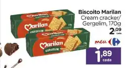 Carrefour Biscoito Marilan cream cracker/ gergelim oferta