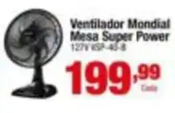 Santo Supermercados Ventilador Mondial Mesa Super Power oferta