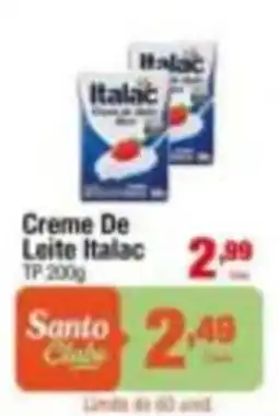 Santo Supermercados Creme De Leite Italac oferta