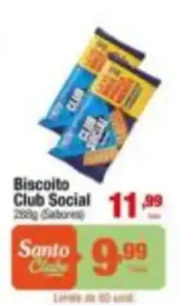 Santo Supermercados Biscoito club social oferta