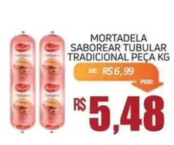 Mortadela saborear tubular tradicional peça kg