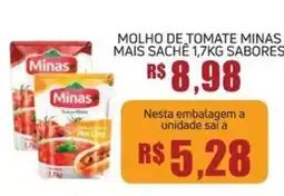 Economart Atacadista molho de tomate minas mais sachê 1,7kg sabores oferta