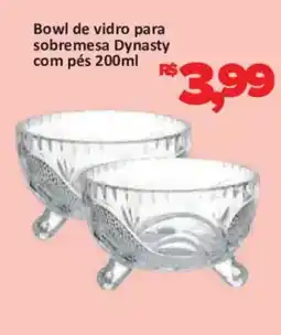 Supermercados Savegnago Bowl de vidro para sobremesa dynasty com pés oferta