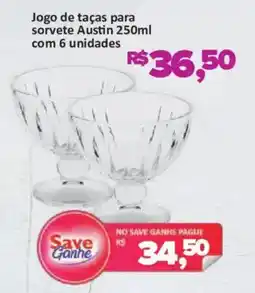 Supermercados Savegnago Jogo de taças para sorvete austin oferta
