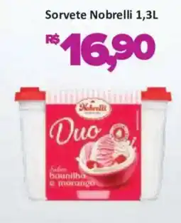 Supermercados Savegnago Sorvete nobrelli duo sabor baunilha e morango oferta