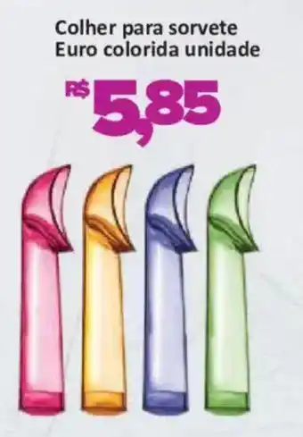 Supermercados Savegnago Colher para sorvete euro colorida unidade oferta