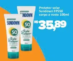 Supermercados Savegnago Protetor solar Sundown fps50 corpo e rosto oferta