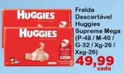 Chama Supermercados Fralda descartável huggies supreme mega oferta