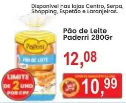 Federzoni Supermercados Pão de Leite Paderri oferta